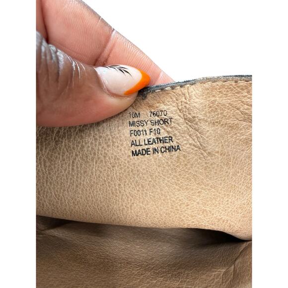 Frye Missy Short Boots Basic Classic Black Leather Wedge Almond Toe Size 10 - Picture 4 of 11